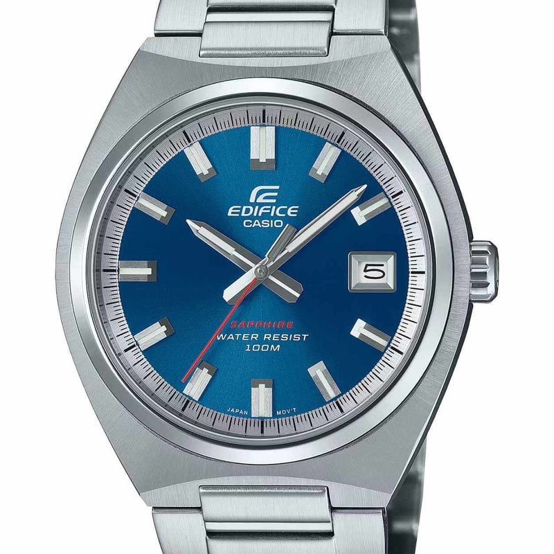 Casio Edifice EFB-109D-2AVEF analog herrklocka med blå urtavla och armband i rostfritt stål
