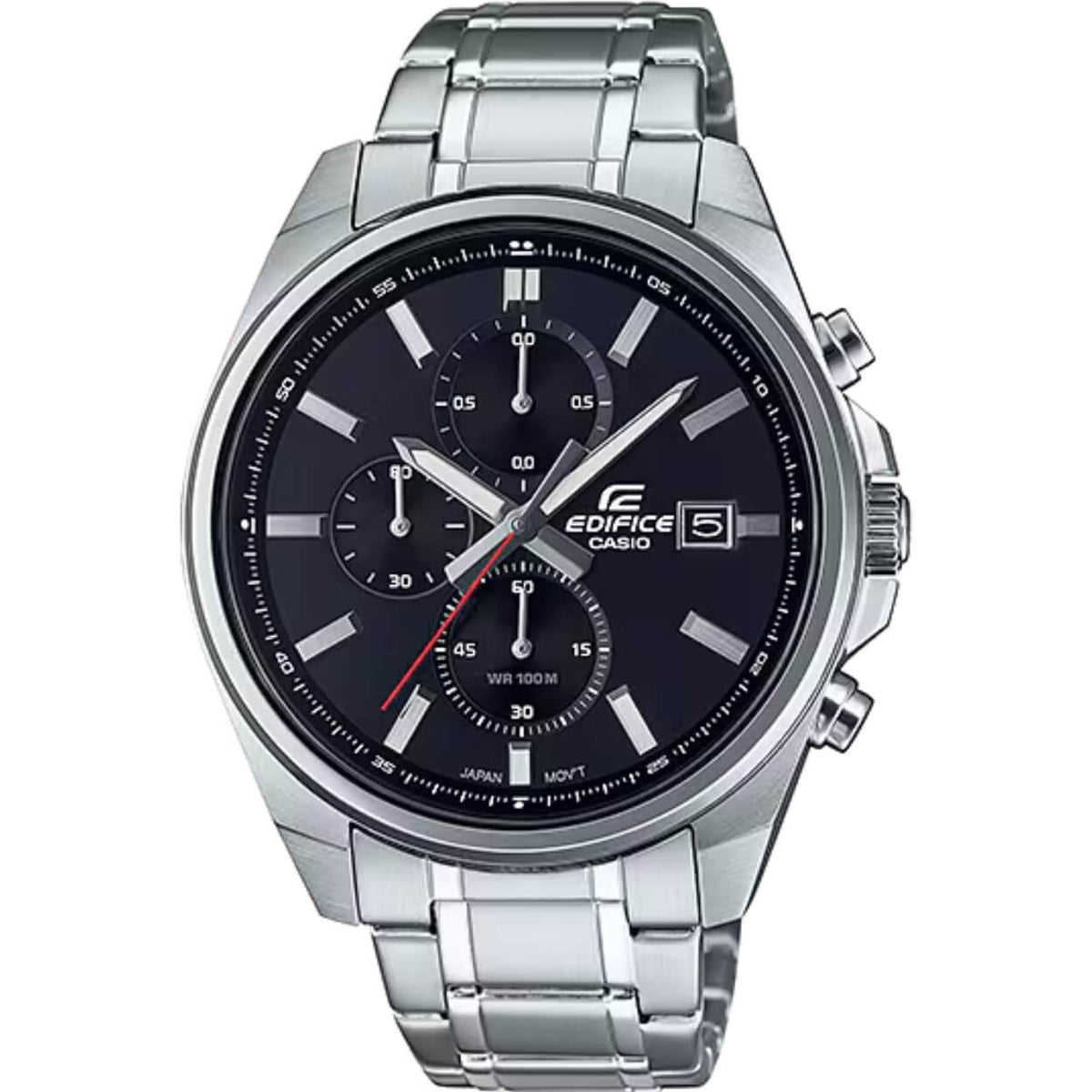 Casio Edifice Chronograph EFV-610D-1AVUEF analog herrklocka med svart urtavla och armband i rostfritt stål