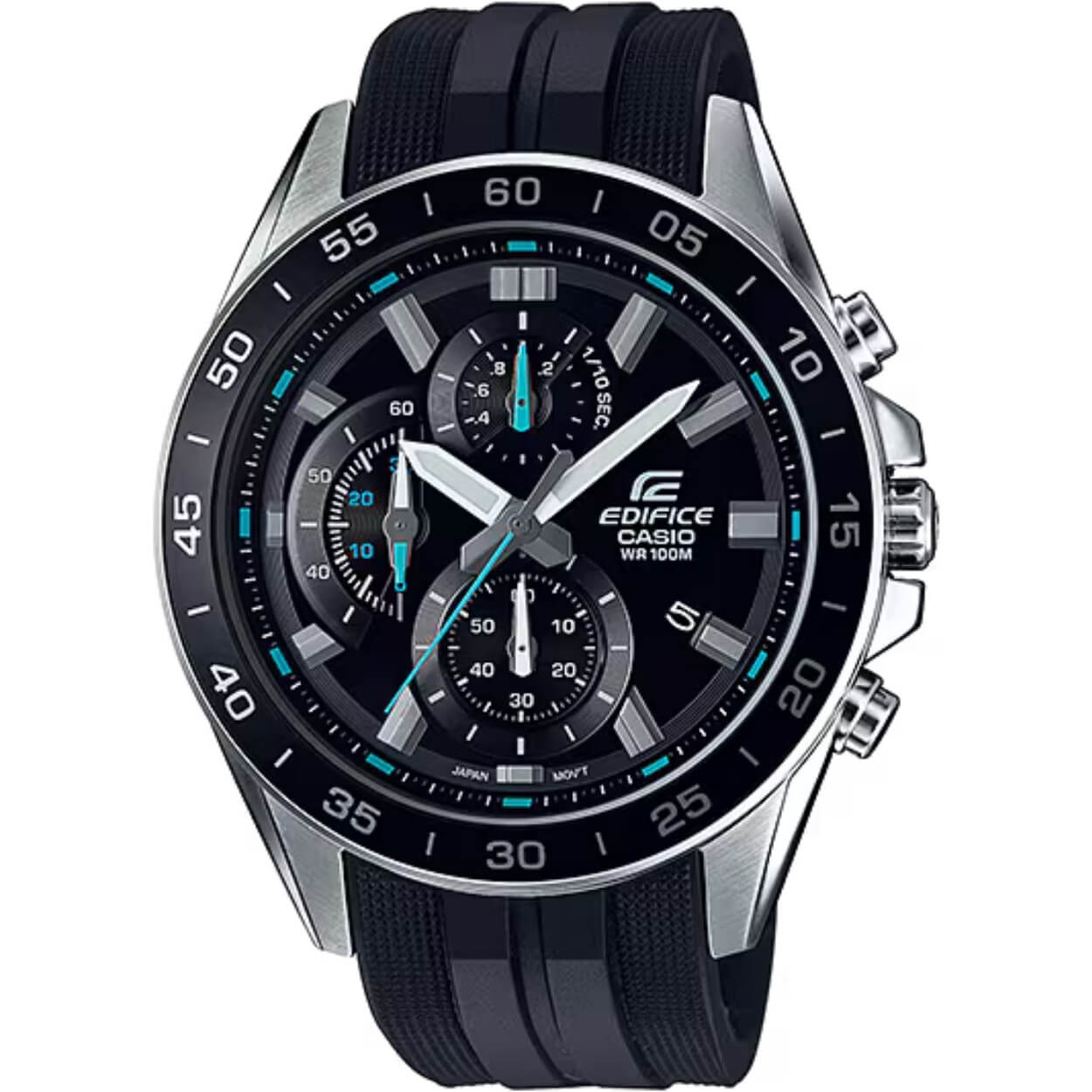 Casio Edifice EFV-550P-1AVUEF analog herrklocka med svart urtavla och armband i gummi