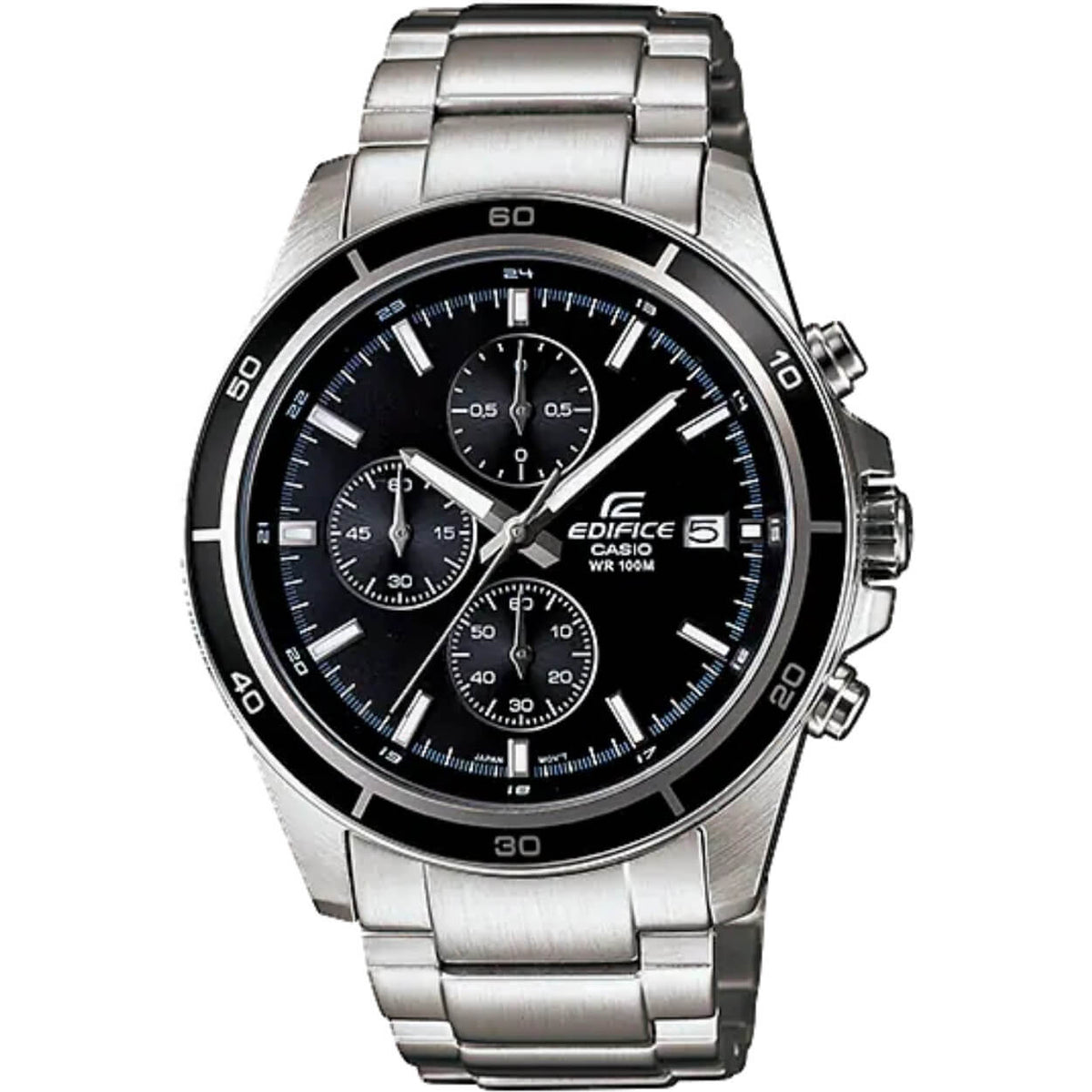 Casio Edifice Chronograph EFR-526D-1AVUEF analog herrklocka med svart urtavla och armband i rostfritt stål