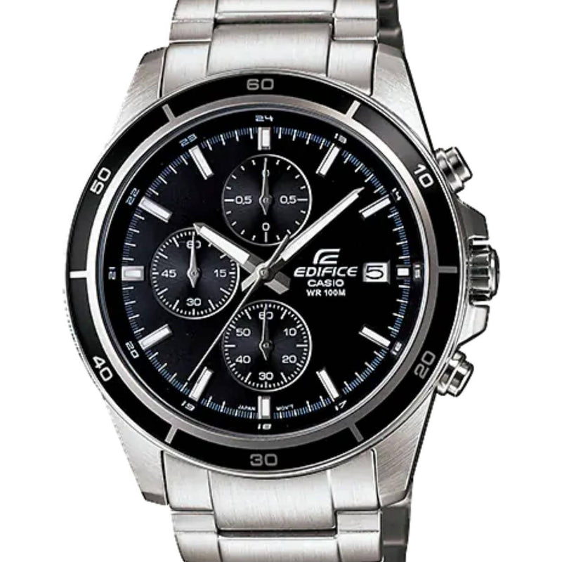Casio Edifice Chronograph EFR-526D-1AVUEF analog herrklocka med svart urtavla och armband i rostfritt stål