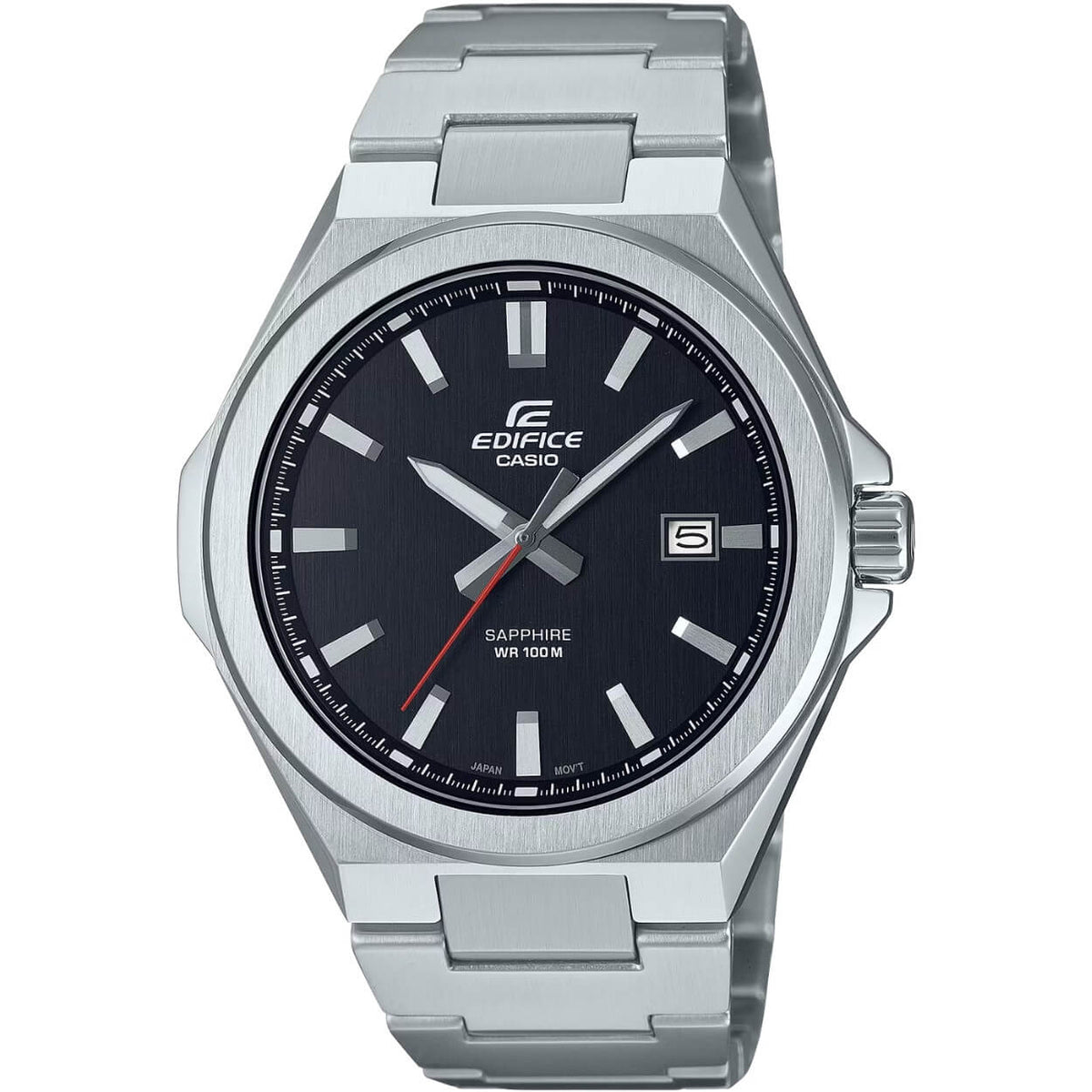 Casio Edifice EFB-108D-1AVUEF analog herrklocka med grå urtavla och armband i rostfritt stål