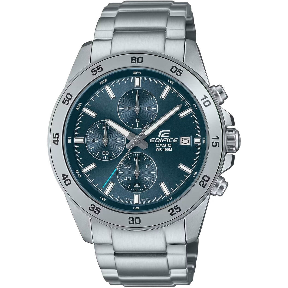 Casio Edifice Chronograph EFR-526D-2AVUEF analog herrklocka med blå urtavla och armband i rostfritt stål