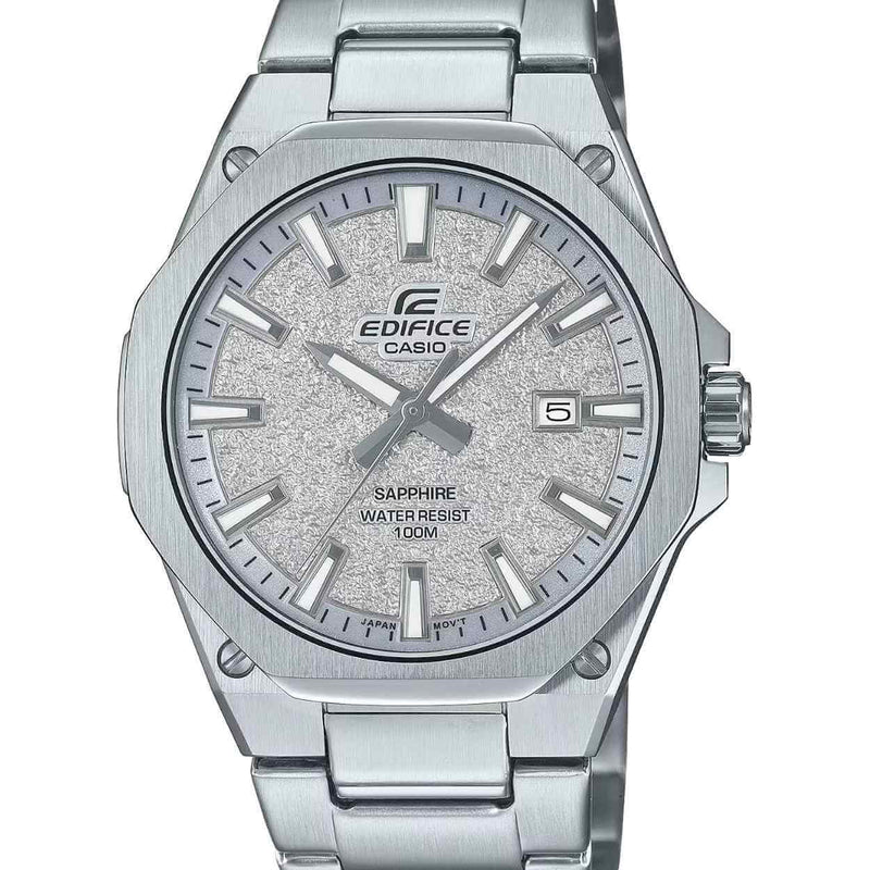 Casio Edifice EFR-S108DE-8AVUEF analog herrklocka med silver urtavla och armband i rostfritt stål
