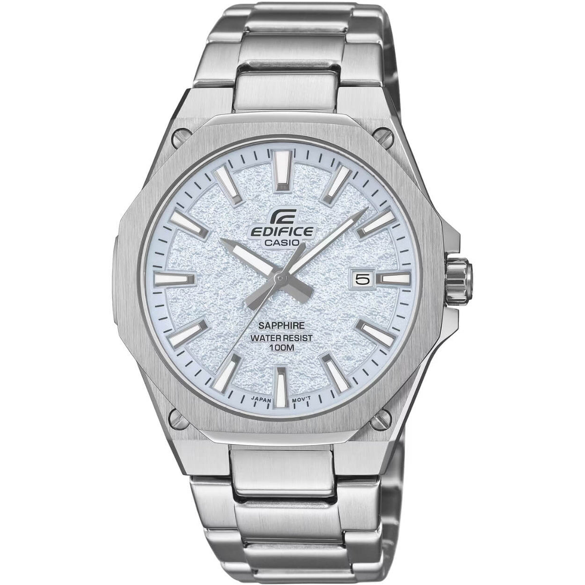 Casio Edifice EFR-S108DE-2AVUEF analog herrklocka med blå urtavla och armband i rostfritt stål