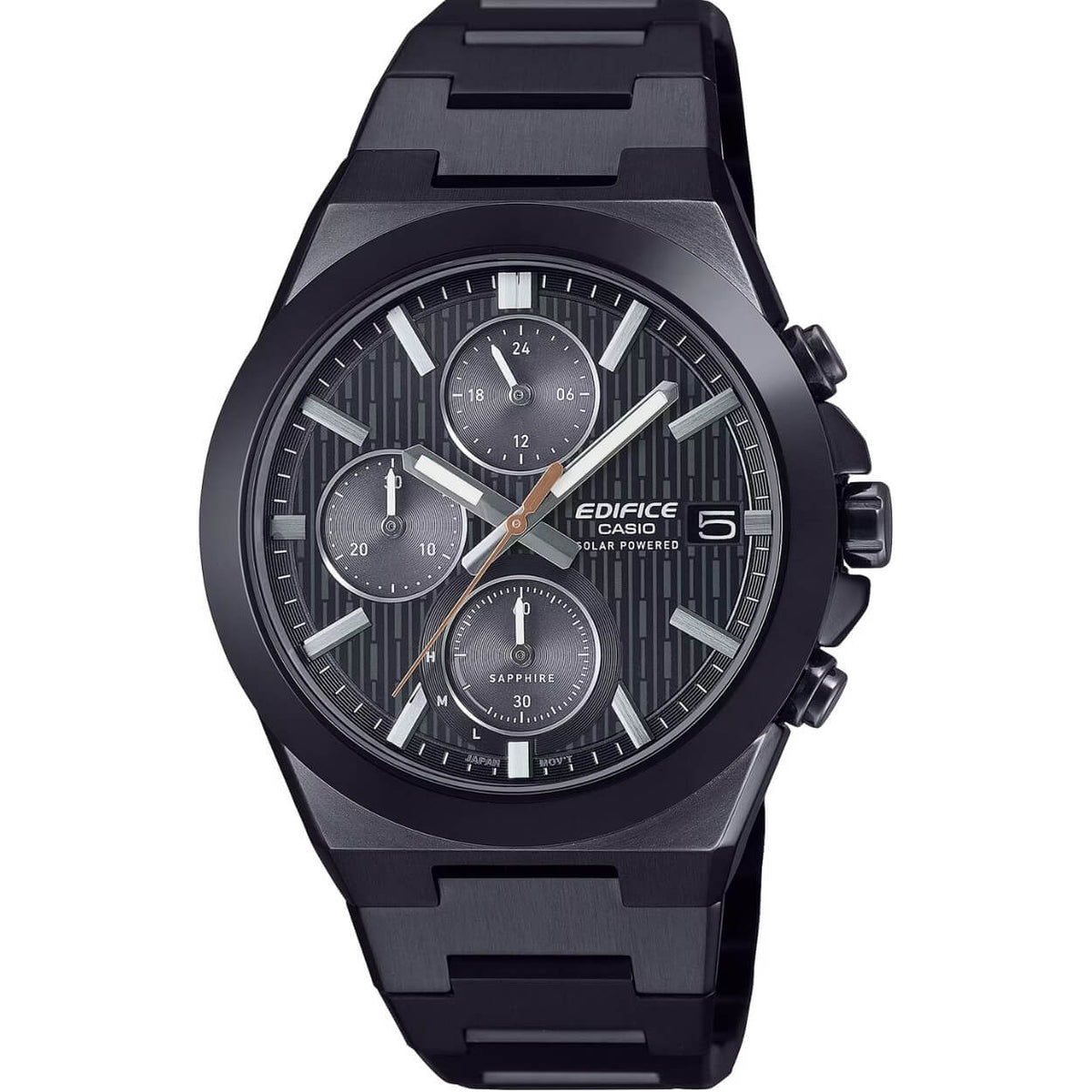 Casio Edifice Chronograph EFS-S650DC-1AEF analog herrklocka med svart urtavla och armband i rostfritt stål