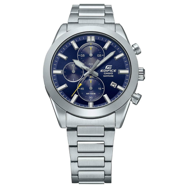 Casio Edifice Chronograph EFB-710D-2AVUEF analog herrklocka med blå urtavla och armband i rostfritt stål