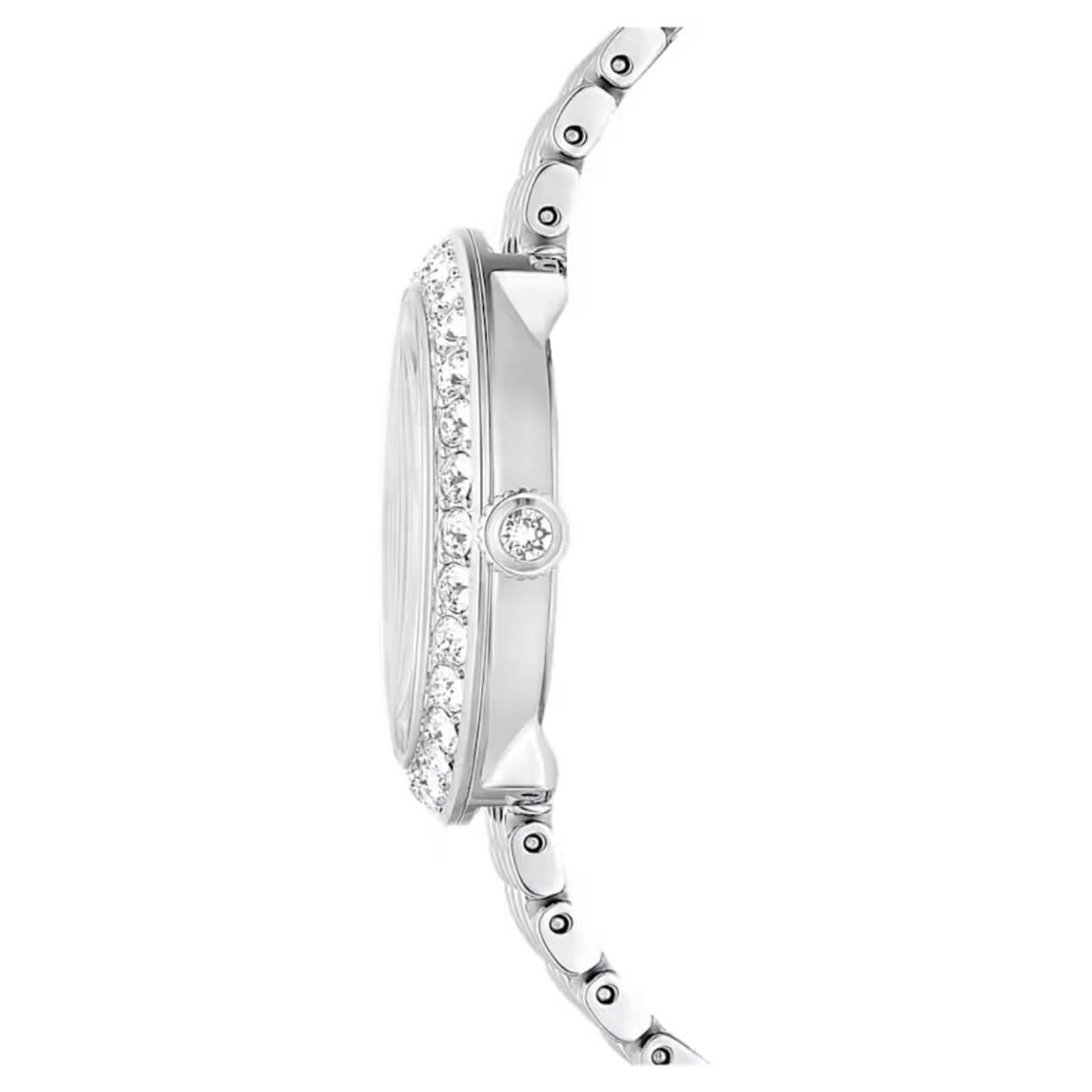 Swarovski Matrix Tennis 7-Link 5673022 analog damklocka med silver urtavla och armband i rostfritt stål