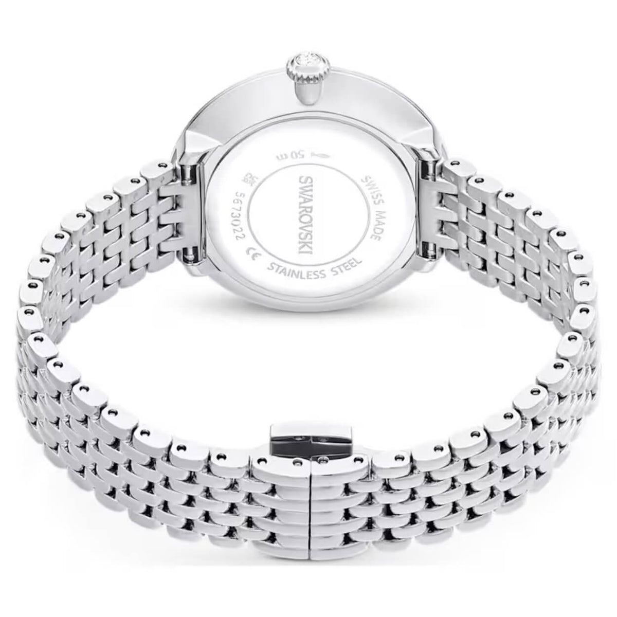 Swarovski Matrix Tennis 7-Link 5673022 analog damklocka med silver urtavla och armband i rostfritt stål