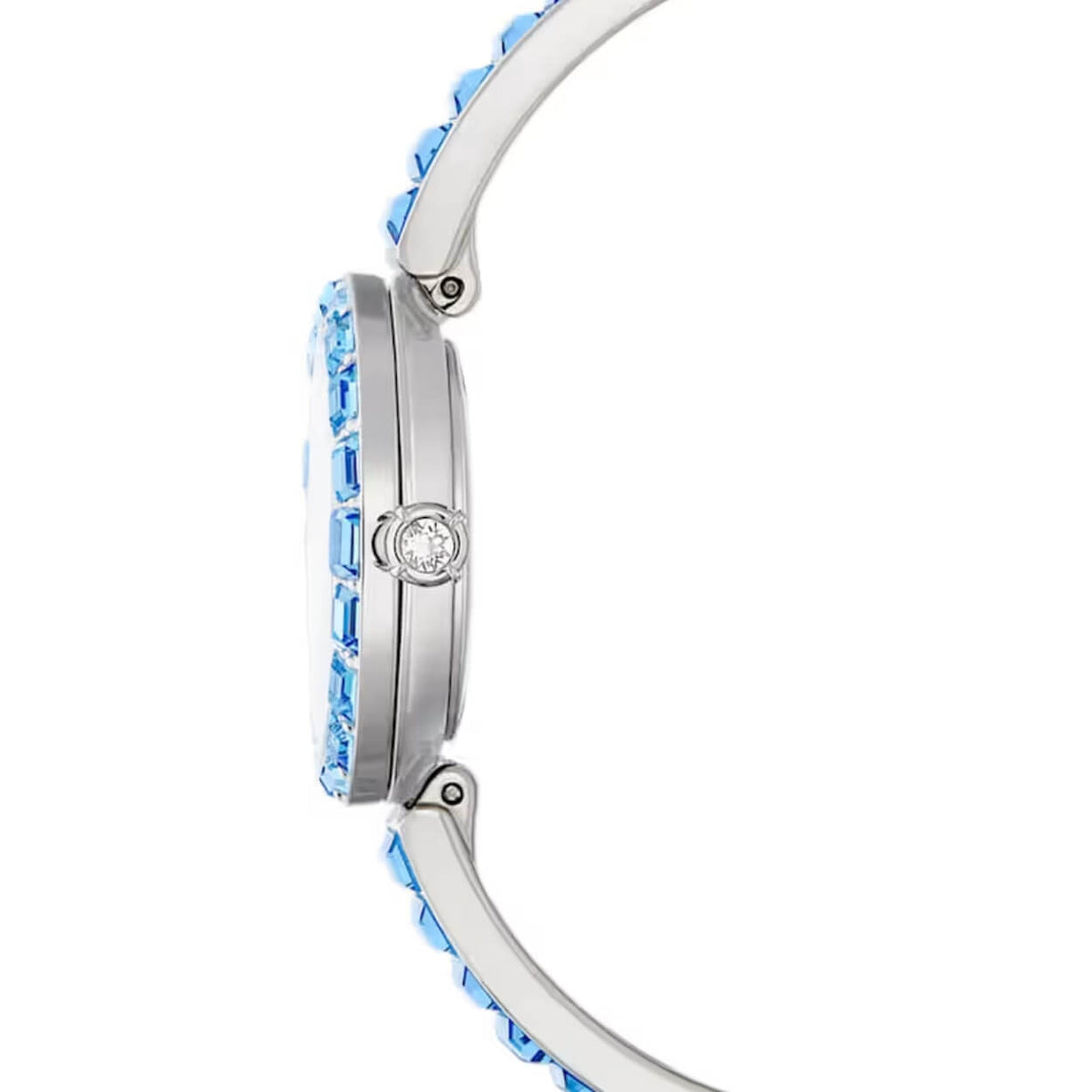 Swarovski Matrix Bangle 5730172 analog damklocka med blå urtavla och armband i rostfritt stål