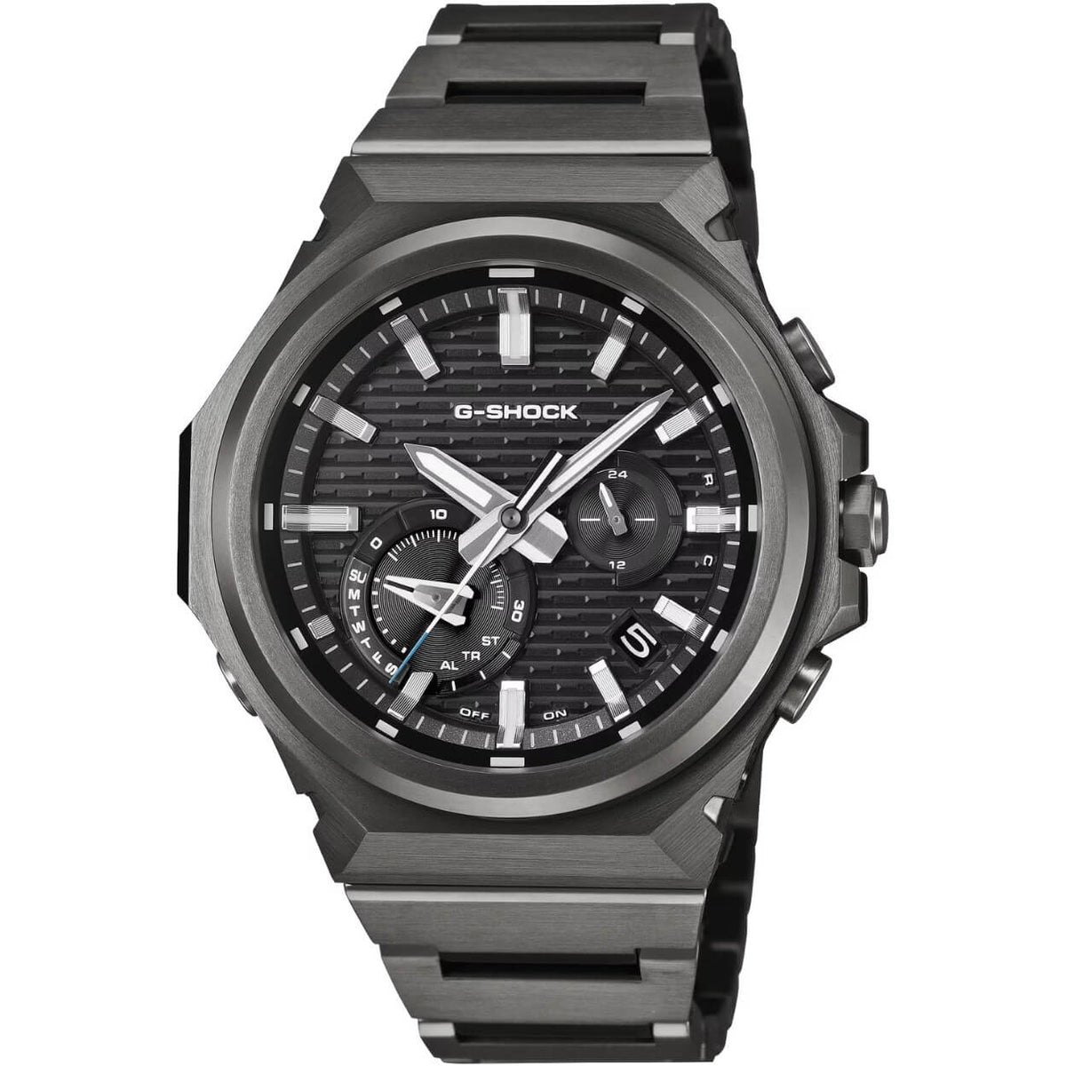 Casio G-Shock G-Steel GST-B1000BD-1AER analog herrklocka med svart urtavla och armband i rostfritt stål