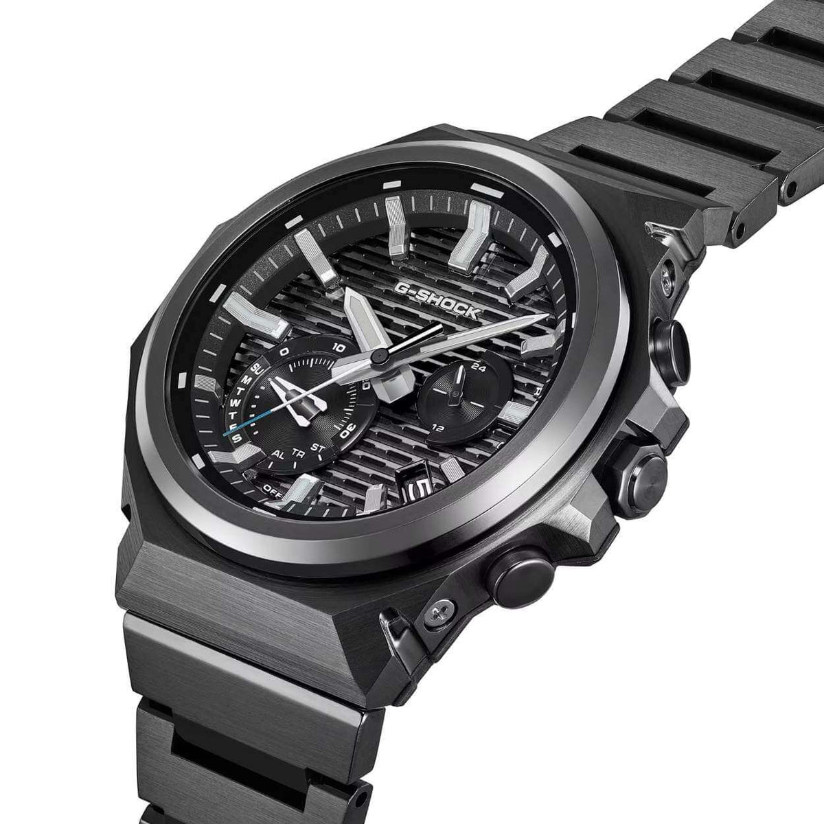 Casio G-Shock G-Steel GST-B1000BD-1AER analog herrklocka med svart urtavla och armband i rostfritt stål