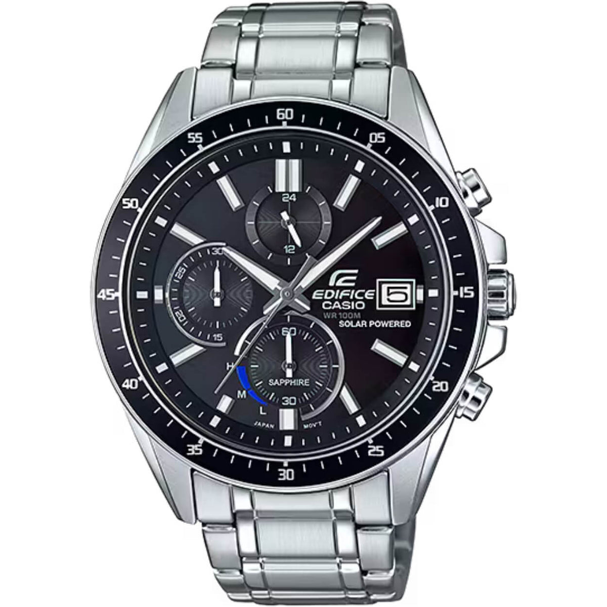 Casio Edifice EFS-S510D-1AVUEF analog herrklocka med svart urtavla och armband i rostfritt stål