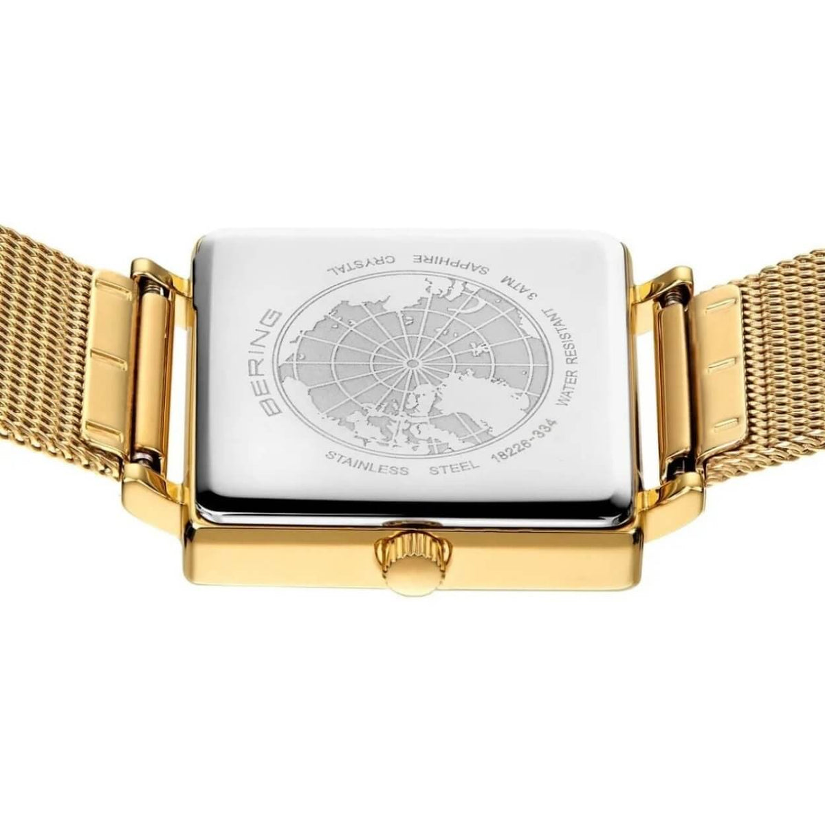 Bering Classic 18226-334 analog damklocka med vit urtavla och armband i mesh