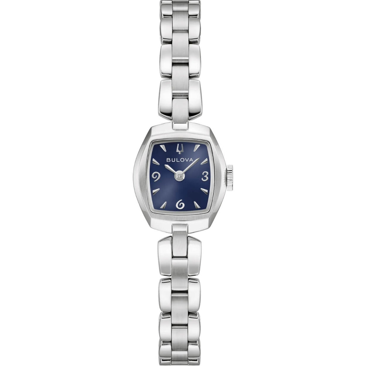 Bulova Goddess Of Time 96L361 analog damklocka med blå urtavla och armband i rostfritt stål