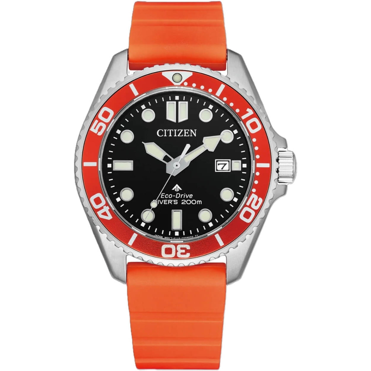 Citizen Promaster Marine BN0268-01E analog herrklocka med svart urtavla och armband i gummi