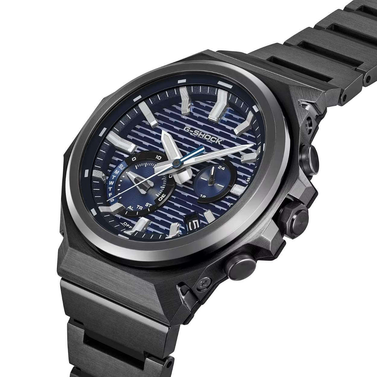 Casio G-Shock G-Steel GST-B1000BD-2AER analog herrklocka med mörk blå urtavla och armband i rostfritt stål