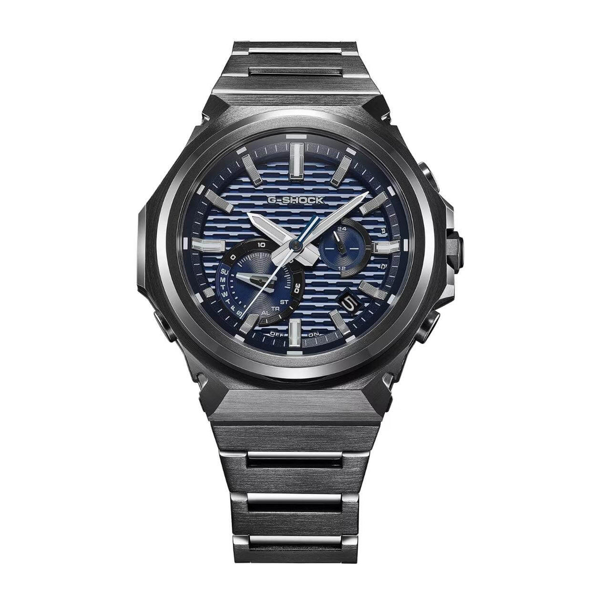 Casio G-Shock G-Steel GST-B1000BD-2AER analog herrklocka med mörk blå urtavla och armband i rostfritt stål