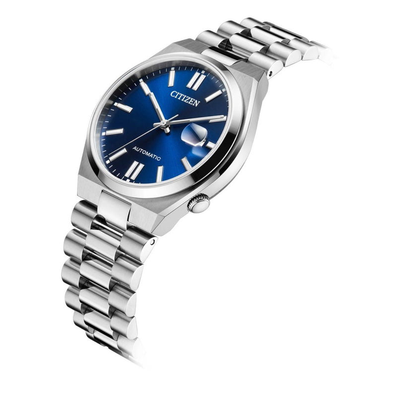 Citizen Tsuyosa NJ0150-81L analog herrklocka med blå urtavla och armband i rostfritt stål