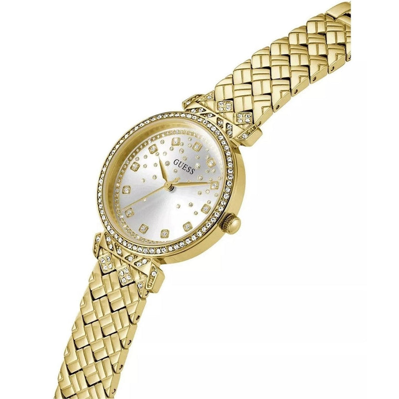 Guess Enchantment GW0763L2 analog damklocka med silver urtavla och armband i rostfritt stål