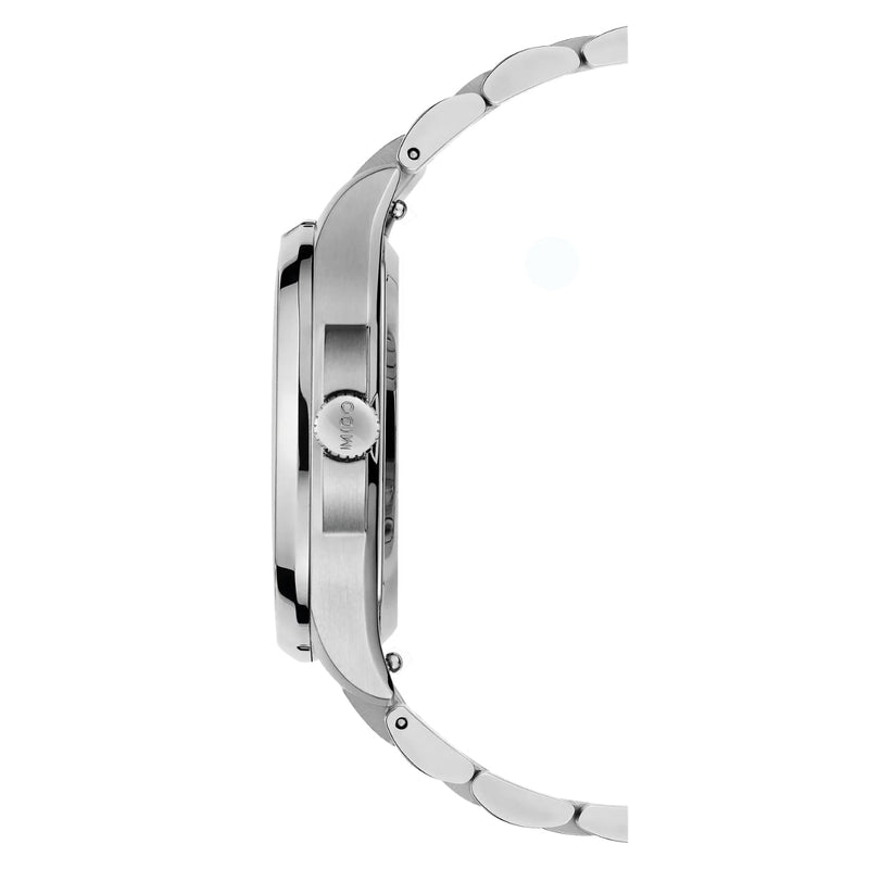 Mido Multifort TV 35 M049.307.11.041.00 analog unisexklocka med blå urtavla och armband i rostfritt stål