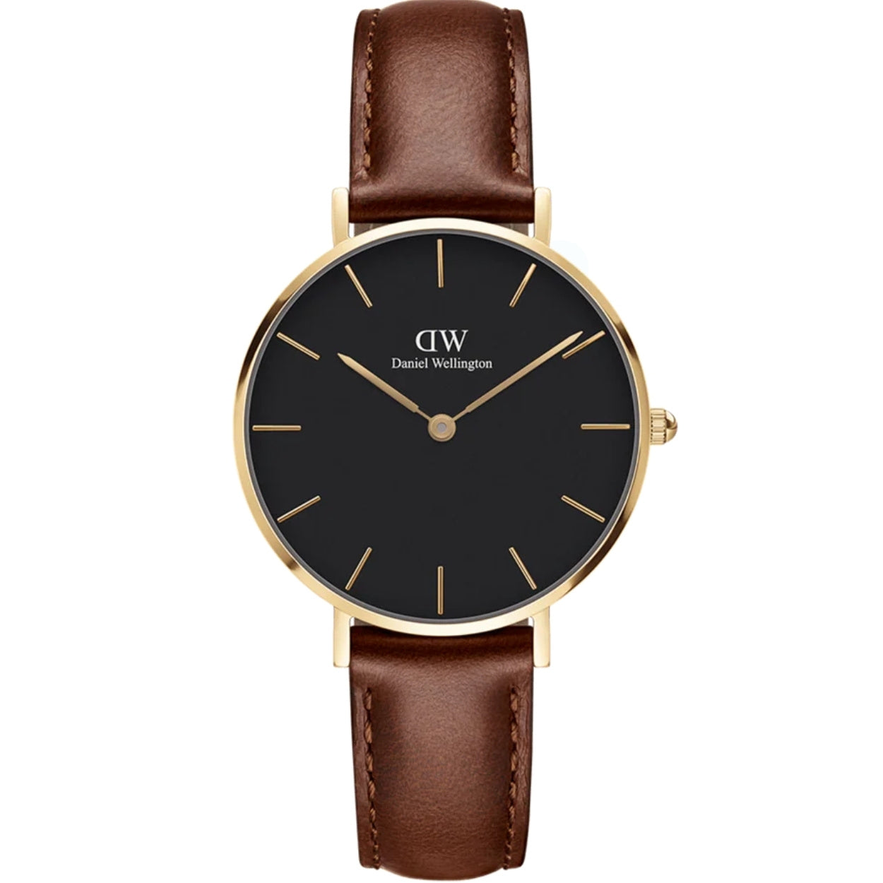 Daniel Wellington Petite St Mawes DW00100548 analog damklocka med svart urtavla och armband i läder