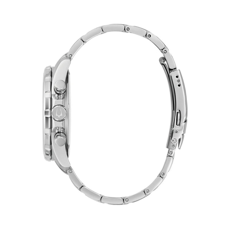 Bulova Marine Star 96B396 analog herrklocka med grön urtavla och armband i rostfritt stål