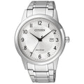 Citizen Dress AW1231-58B analog herrklocka med silver urtavla och armband i rostfritt stål