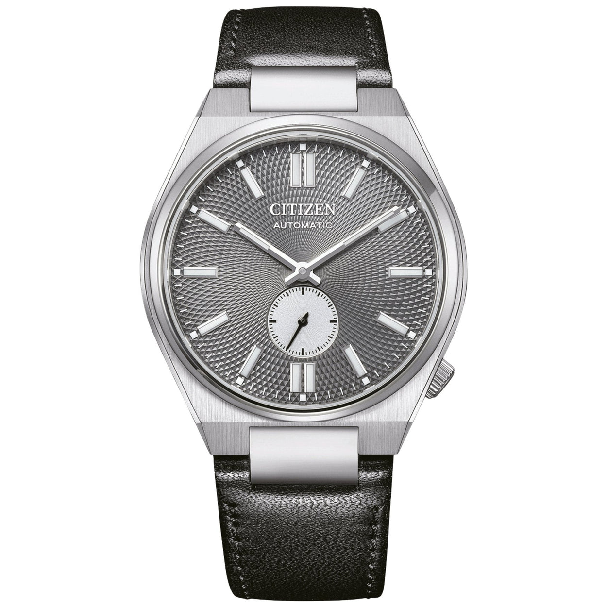 Citizen Tsuyosa Automatic NK5010-01H analog herrklocka med silver urtavla och armband i läder