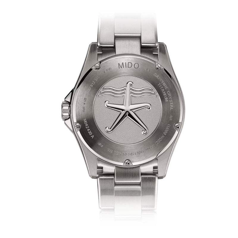 Mido Ocean Star 200C Titanium M042.430.44.051.00 analog herrklocka med svart urtavla och armband i titan