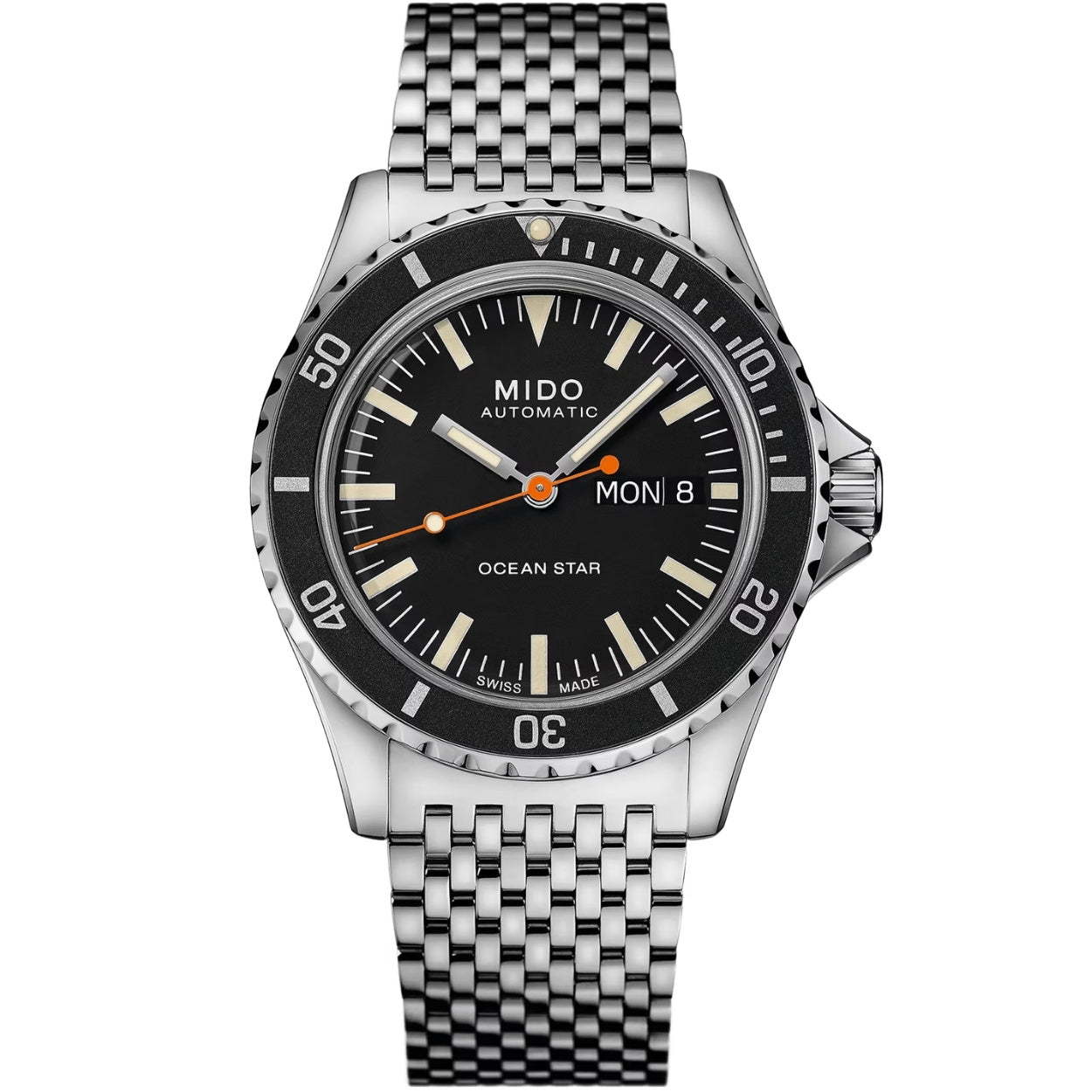 Mido Ocean Star Tribute M026.830.11.051.00 analog herrklocka med svart urtavla och armband i läder
