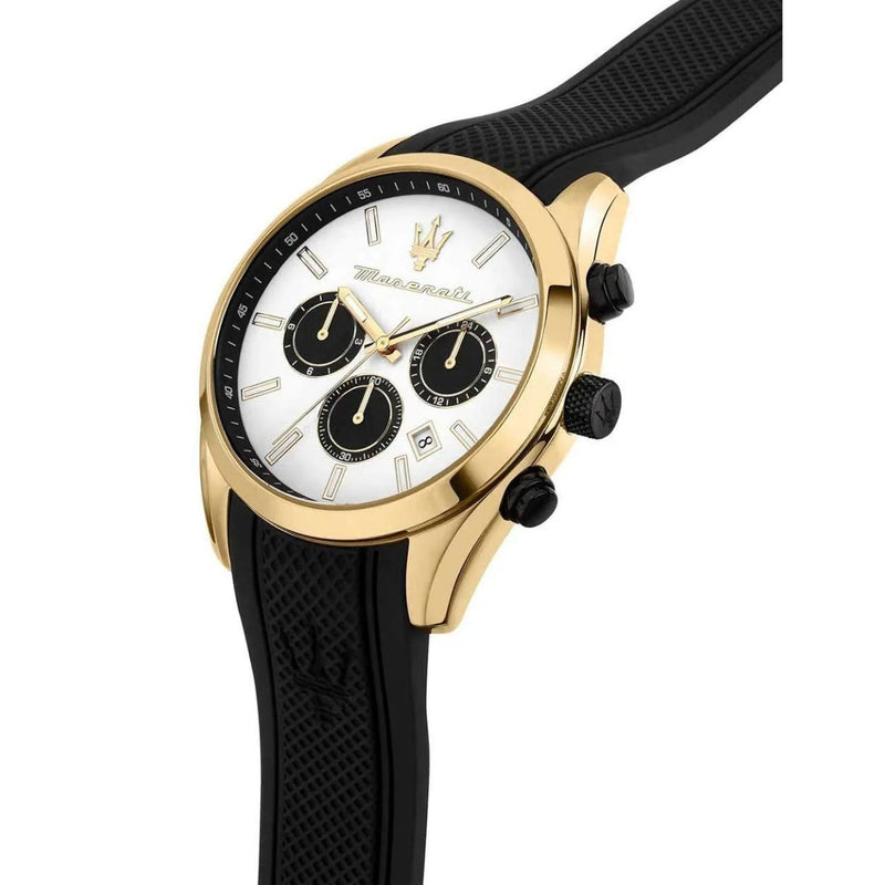 Maserati Attrazione R8851151001 analog herrklocka med vit urtavla och armband i läder
