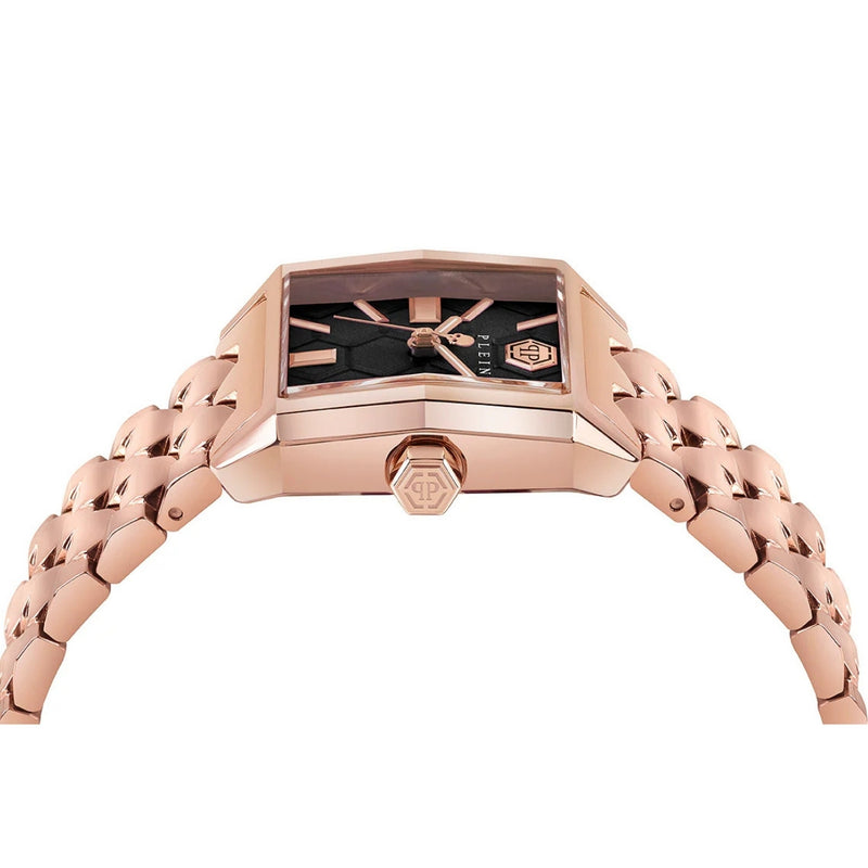 Philipp Plein Offshore PWMAA0822 analog damklocka med brun urtavla och armband i rostfritt stål