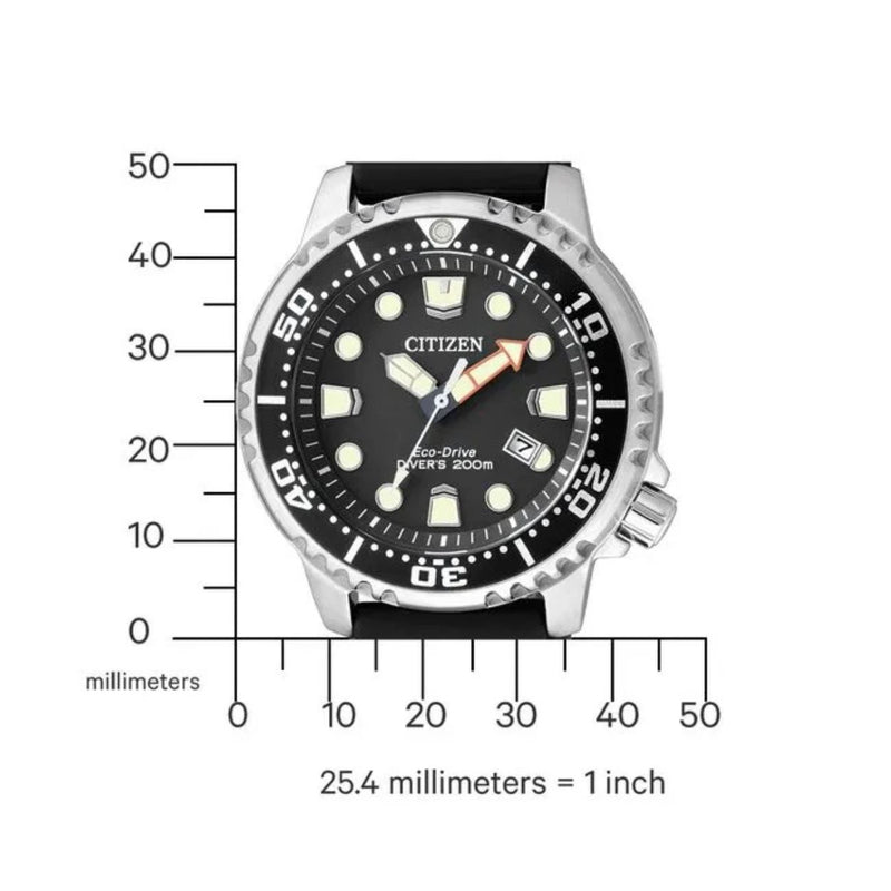 Citizen Eco-Drive Promaster BN0150-10E analog herrklocka med svart urtavla och armband i gummi