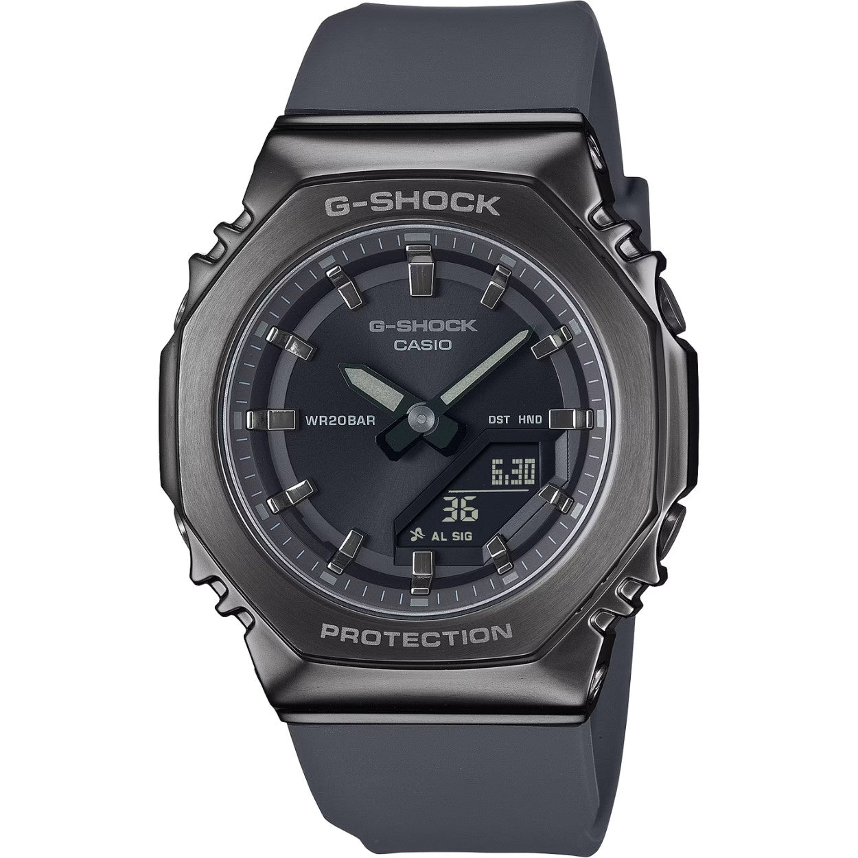 Casio G-Shock GM-S2110B-8AER ana-digi unisexklocka med svart urtavla och armband i gummi