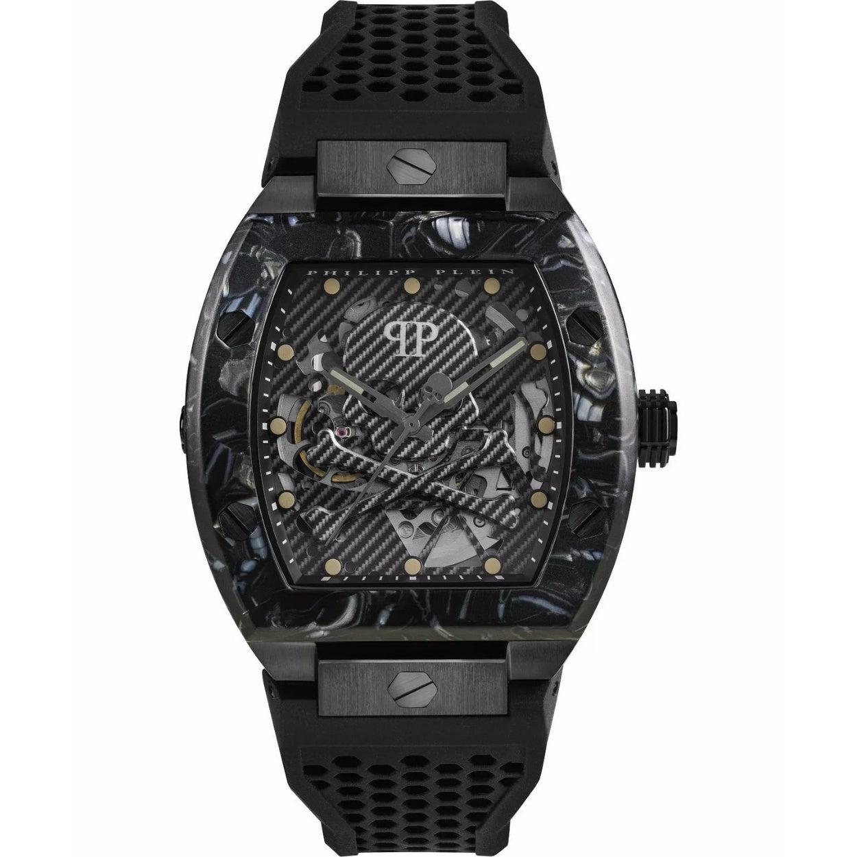 Philipp Plein Plein Extreme PWGAA0221 analog herrklocka med svart urtavla och armband i gummi