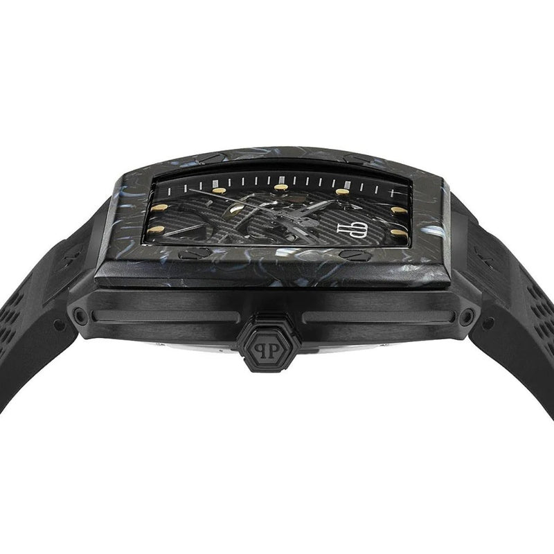 Philipp Plein Plein Extreme PWGAA0221 analog herrklocka med svart urtavla och armband i gummi