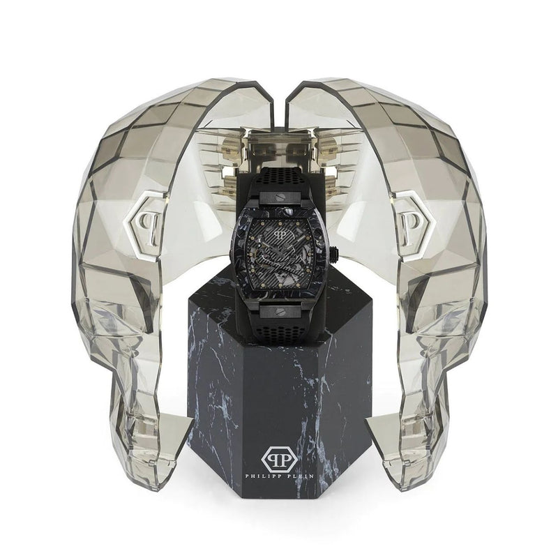 Philipp Plein Plein Extreme PWGAA0221 analog herrklocka med svart urtavla och armband i gummi