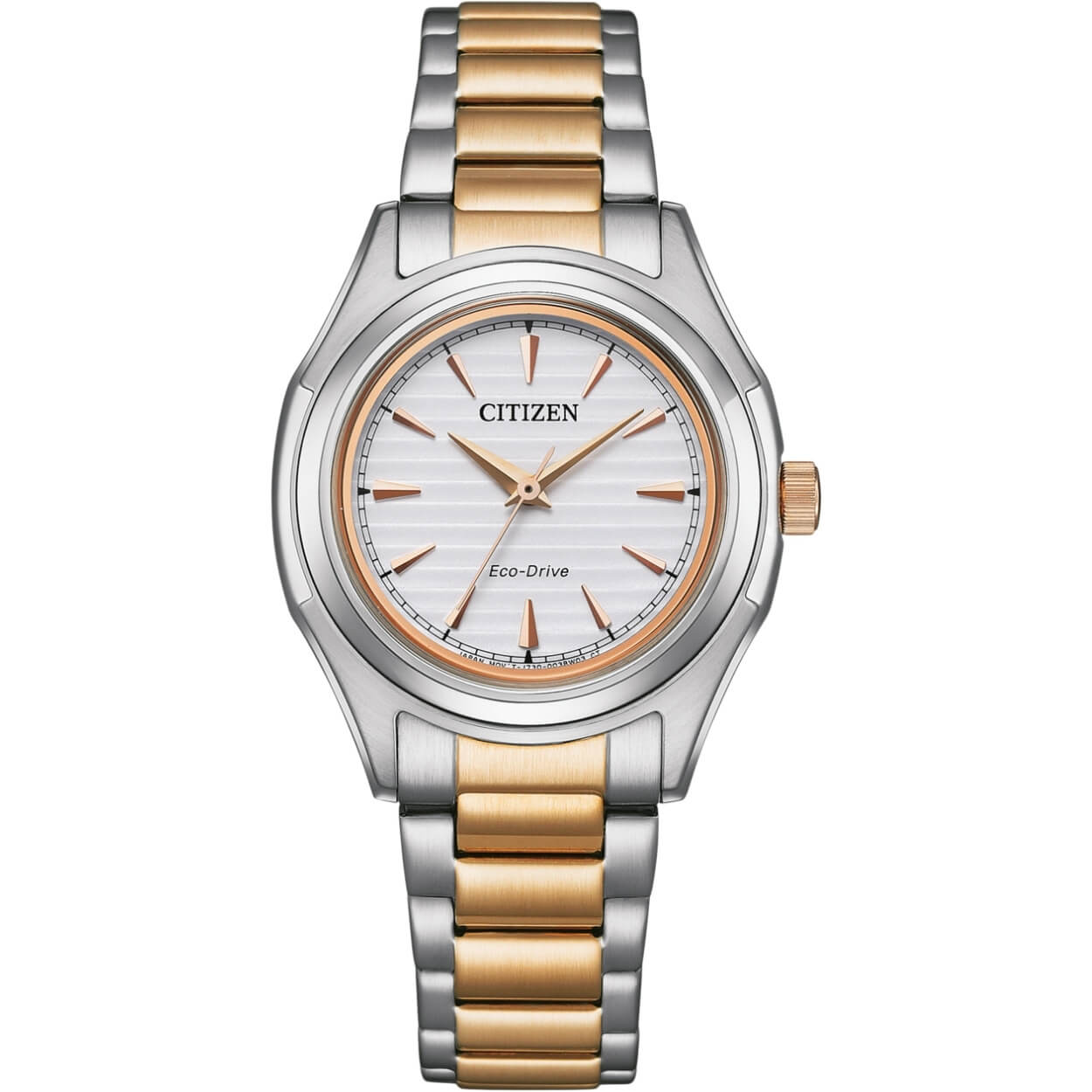 Citizen Eco Drive FE2116-85A analog damklocka med vit urtavla och armband i rostfritt stål