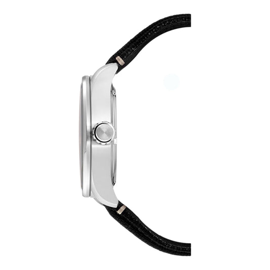 Citizen Eco-Drive AW5000-24E analog herrklocka med svart urtavla och armband i nylon