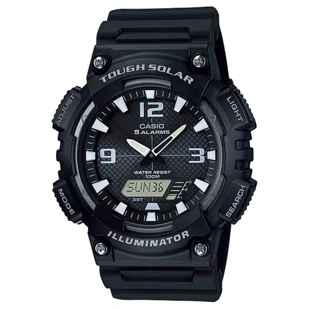 Casio Collection AQ-S810W-1AVEF ana-digi herrklocka med svart urtavla och armband i resin