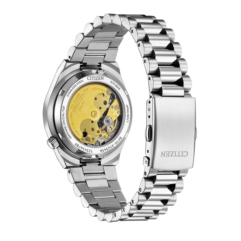 Citizen TSUYOSA NJ0200-50X analog herrklocka med grön urtavla och armband i rostfritt stål