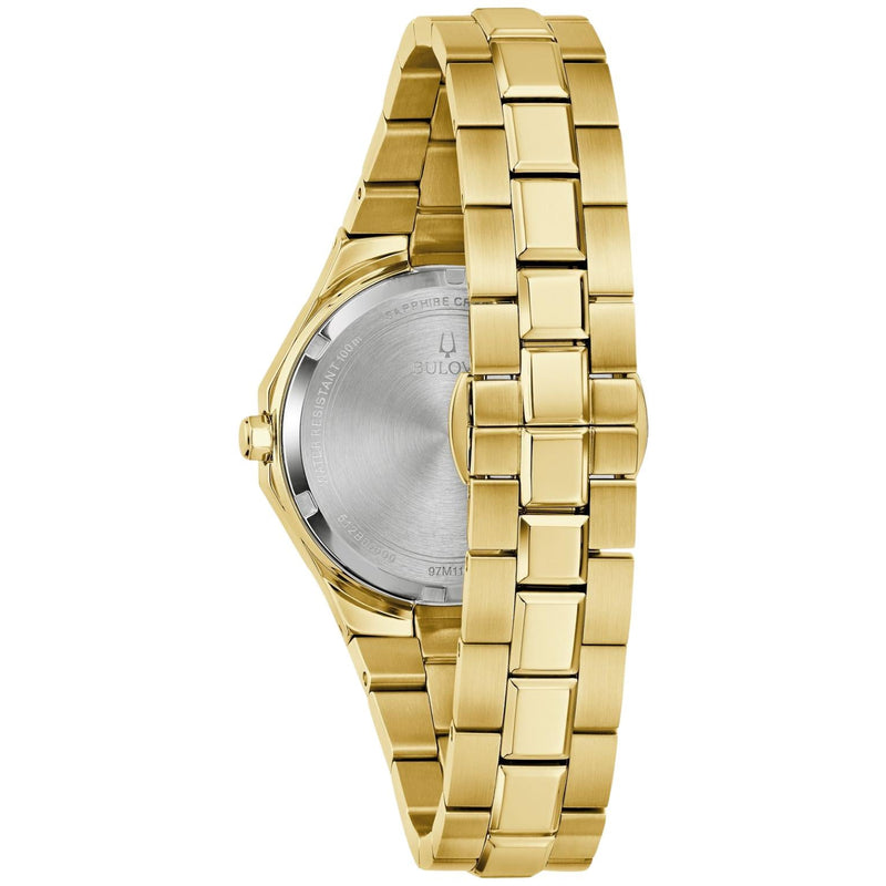 Bulova Classic Prestige 97M119 analog damklocka med vit urtavla och armband i rostfritt stål