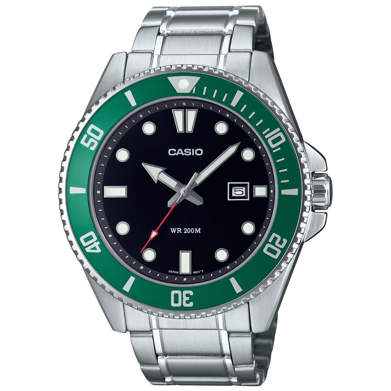 Casio Timeless MDV-107D-3AVEF analog herrklocka med svart urtavla och armband i rostfritt stål