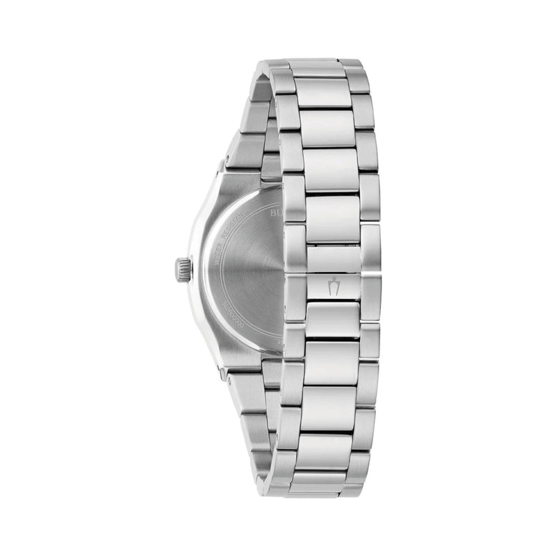 Bulova Surveyor 96P242 analog damklocka med silver urtavla och armband i rostfritt stål