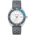 Bulova Snorkel 98B449 analog herrklocka med vit urtavla och armband i gummi