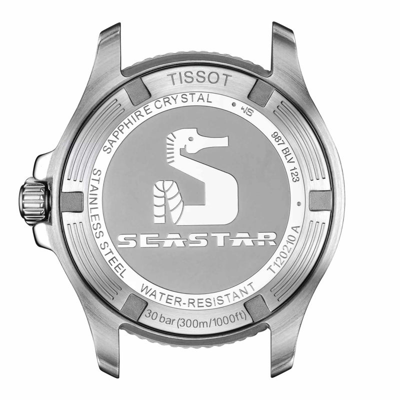 Tissot Seastar 1000 T120.210.11.041.00 analog herrklocka med blå urtavla och armband i rostfritt stål