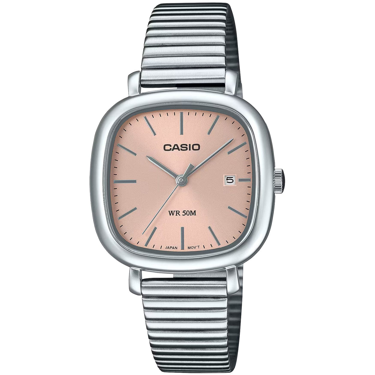 Casio Timeless LTP-B166D-4AVEF analog damklocka med roséguld urtavla och armband i rostfritt stål