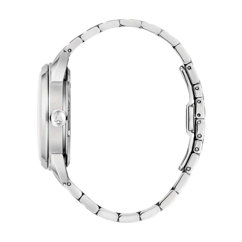 Bulova Sutton 96B424 analog herrklocka med grön urtavla och armband i rostfritt stål