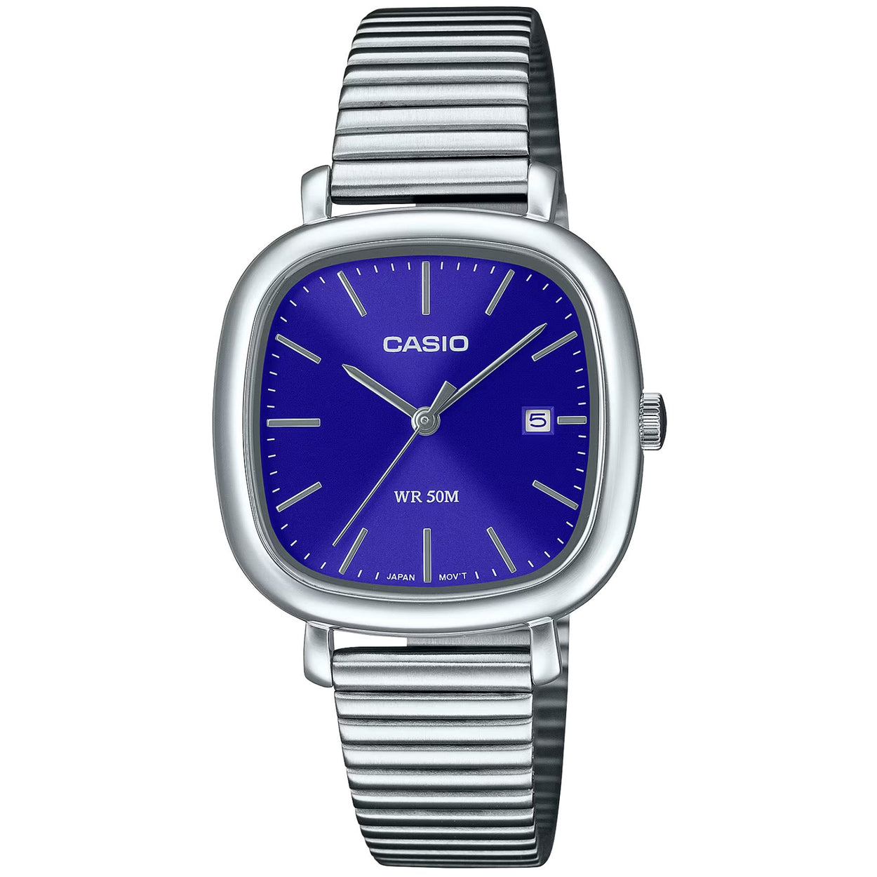 Casio Timeless LTP-B166D-2AVEF analog unisexklocka med blå urtavla och armband i rostfritt stål